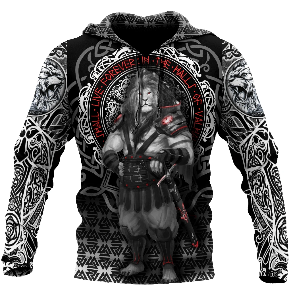 Awesome Hoodie 3D All Over Print The Lion Warrior Tattoo - Hoodie, T-Shirt, Zip Hoodies, Sweatshirt ND377