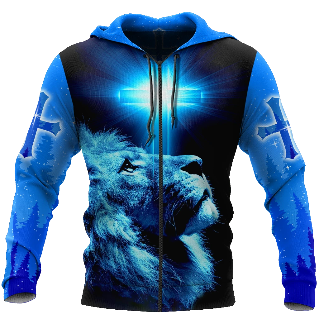 Awesome Hoodie 3D All Over Print Blue Lion - Hoodie, T-Shirt, Zip Hoodies, Sweatshirt ND378
