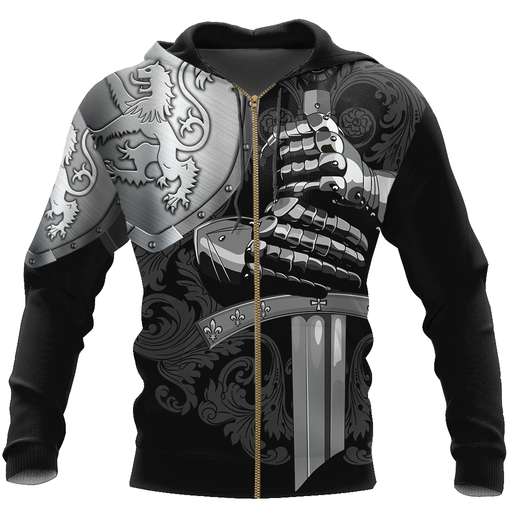 Awesome Hoodie 3D All Over Print Scottish Lion Armor - Hoodie, T-Shirt, Zip Hoodies, Sweatshirt ND379