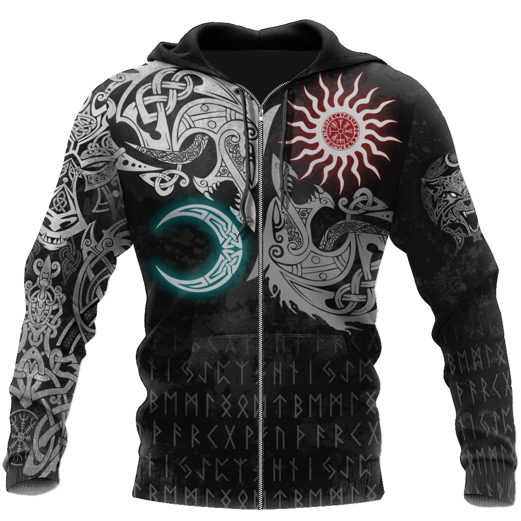 Awesome Hoodie 3D All Over Print Ragnarok Monsters Sköll and Hati - Hoodie, T-Shirt, Zip Hoodies, Sweatshirt ND381