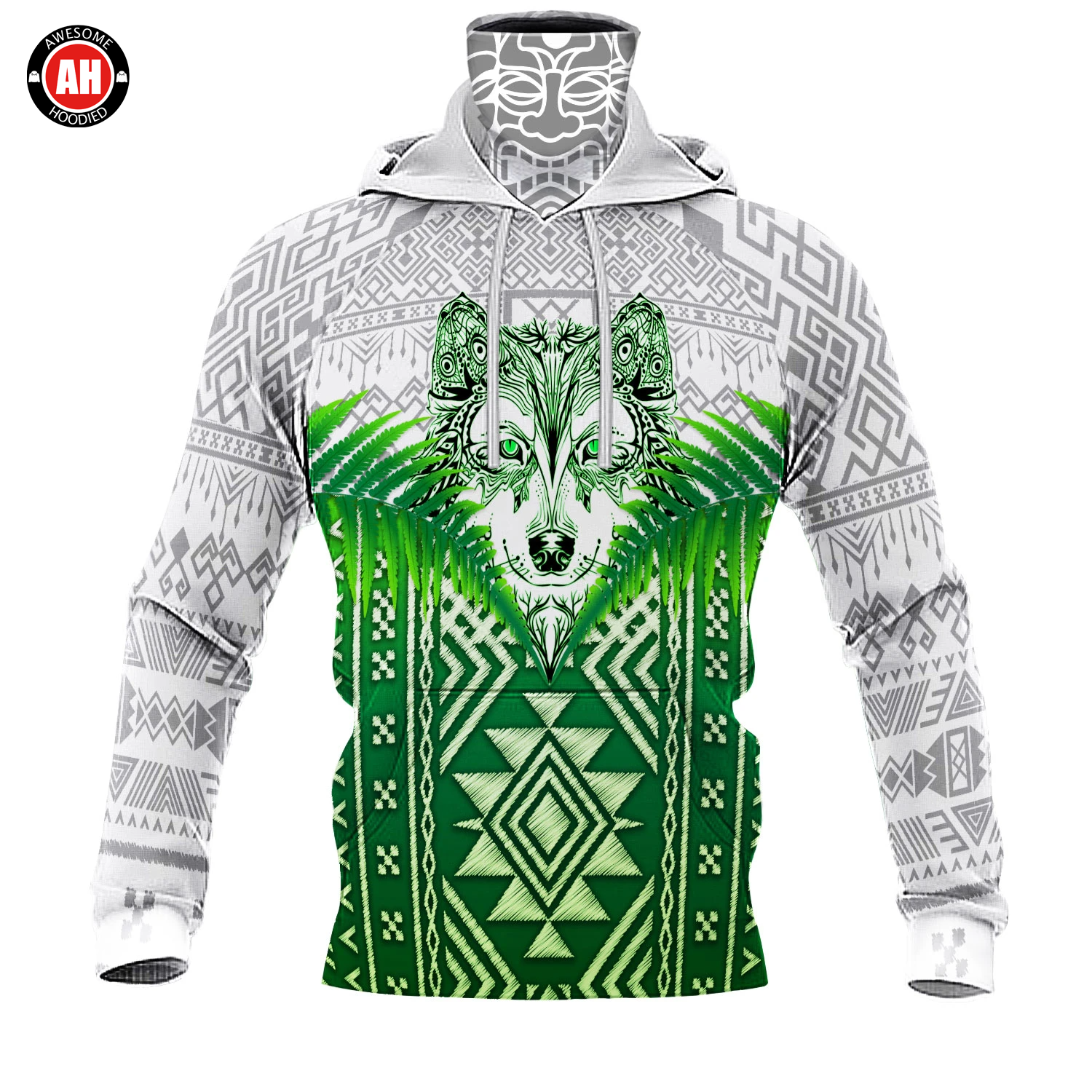 Awesome Hoodie 3D All Over Print Native Wolf - Hoodie & Zip Hoodies With Gaiter ND435