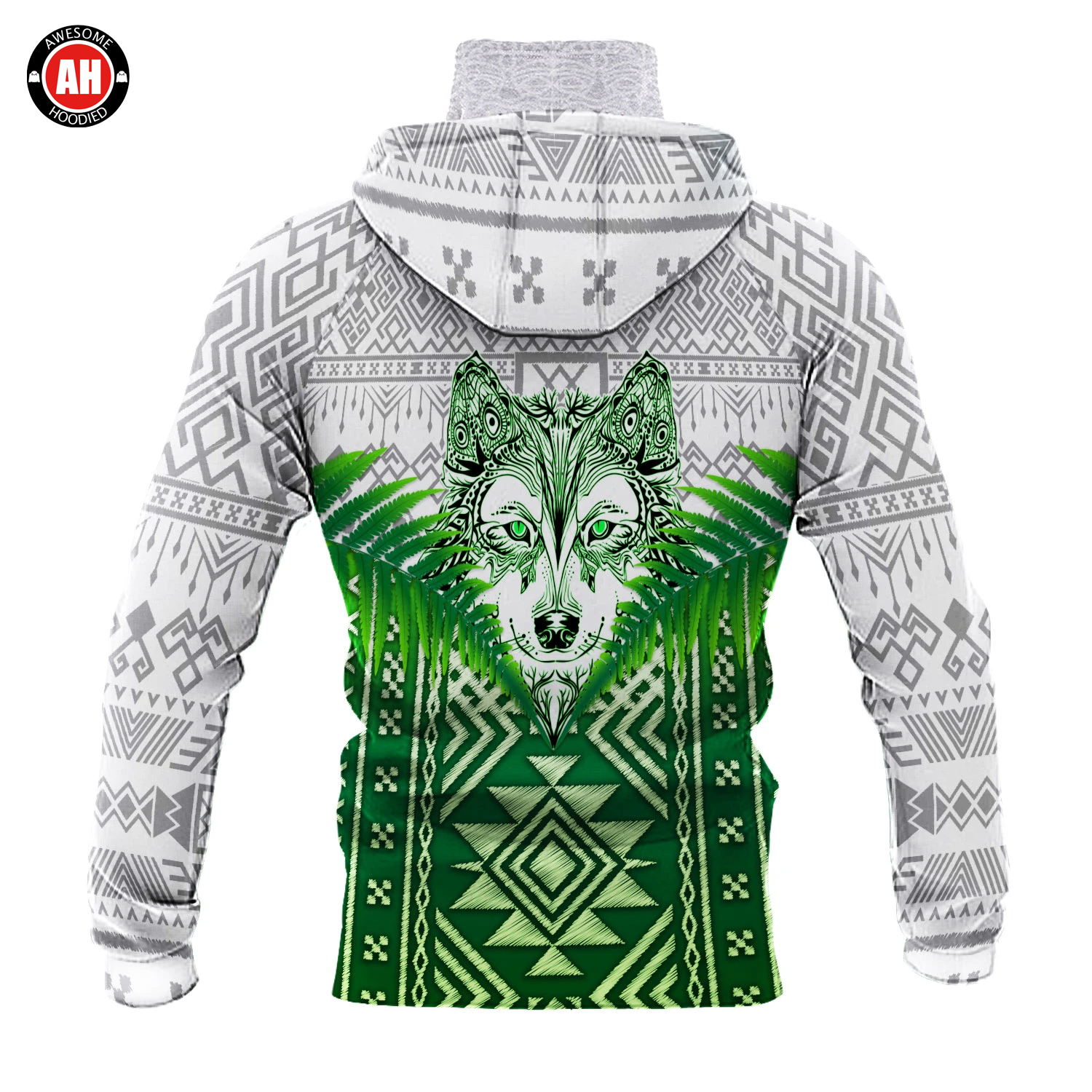 Awesome Hoodie 3D All Over Print Native Wolf - Hoodie & Zip Hoodies With Gaiter ND435