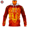 Awesome Hoodie 3D All Over Print Fire Wolf - Hoodie &amp; Zip Hoodies With Gaiter ND436