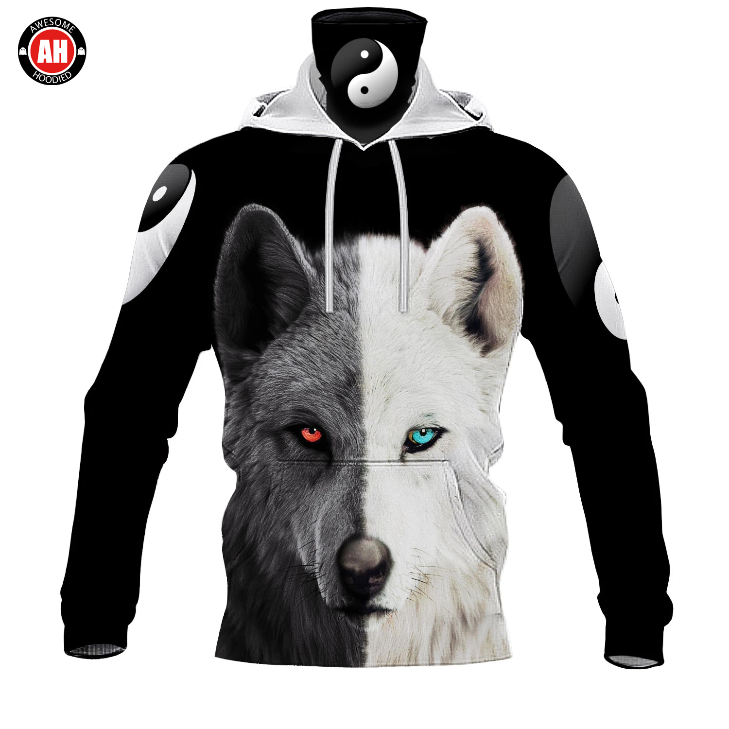 Awesome Hoodie 3D All Over Print Wolf - Hoodie & Zip Hoodies With Gaiter ND438