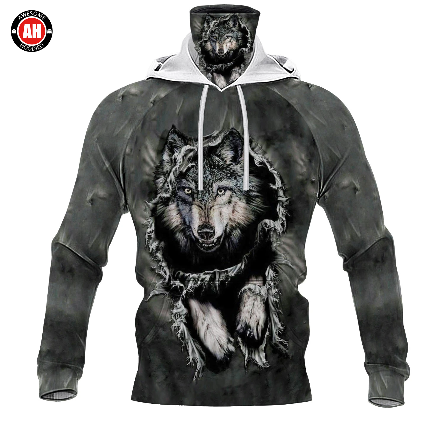 Awesome Hoodie 3D All Over Print The Wolf - Hoodie & Zip Hoodies With Gaiter ND440