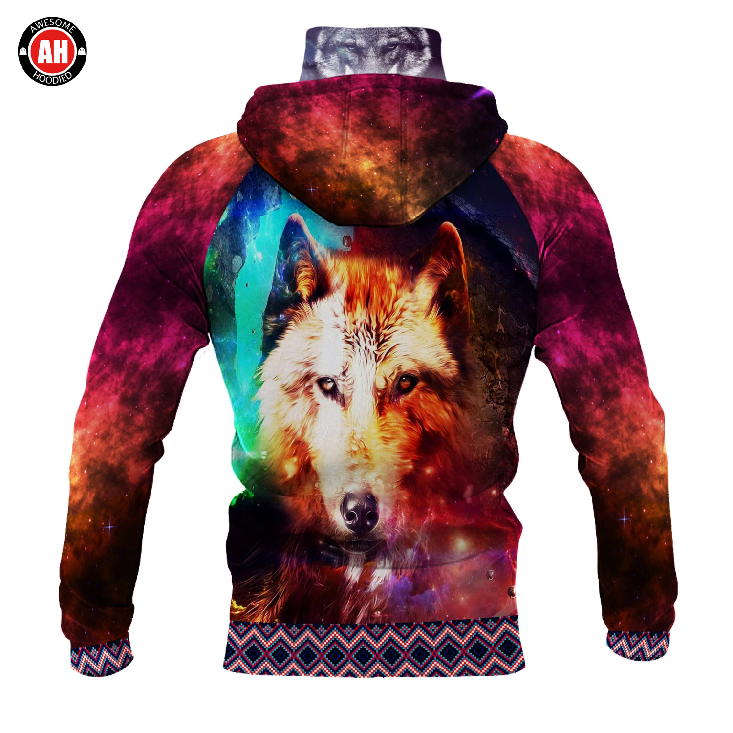 Awesome Hoodie 3D All Over Print Galaxy Wolf - Hoodie & Zip Hoodies With Gaiter ND441