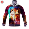 Awesome Hoodie 3D All Over Print Galaxy Wolf - Hoodie &amp; Zip Hoodies With Gaiter ND441