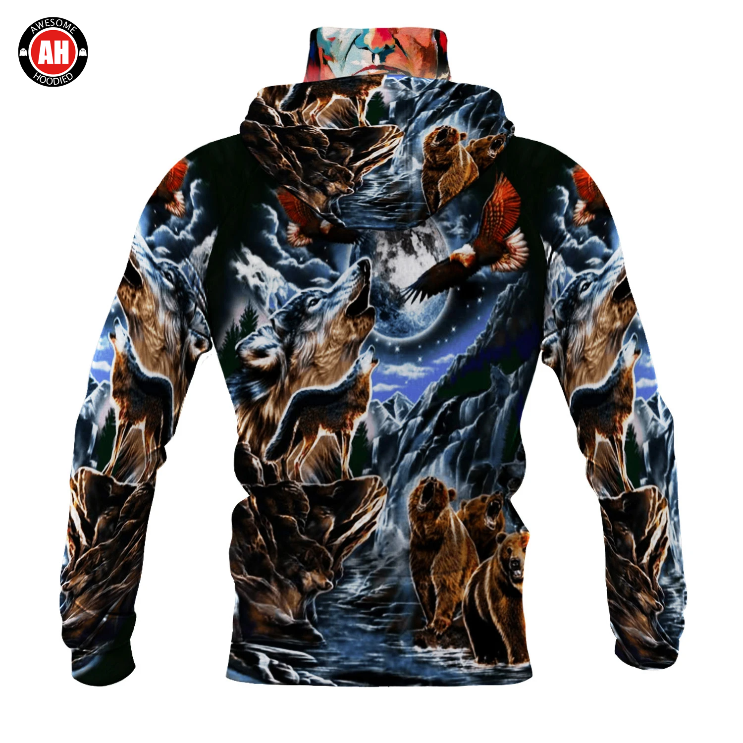 Awesome Hoodie 3D All Over Print Native Animals- Hoodie & Zip Hoodies With Gaiter ND444