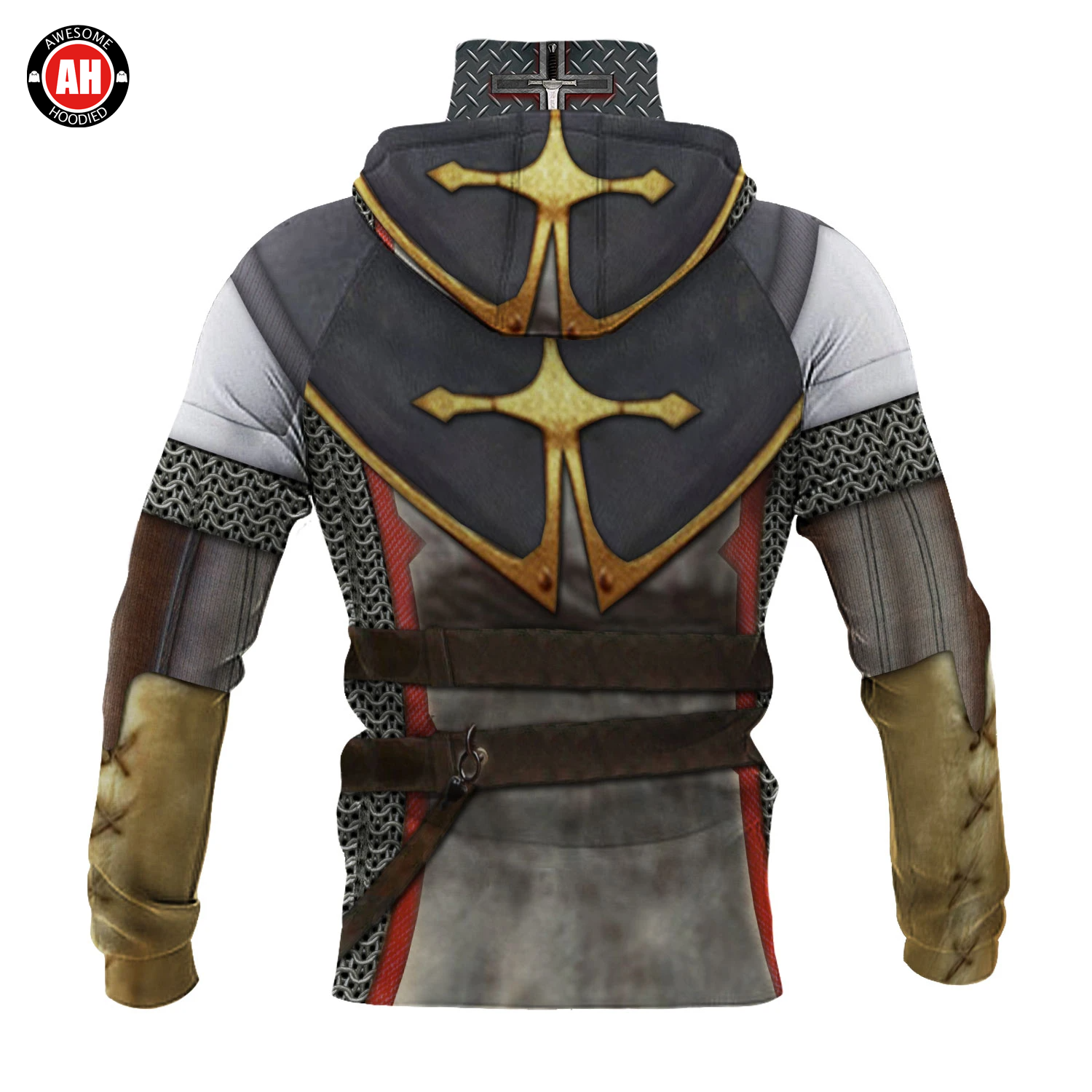 Awesome Hoodie 3D All Over Print Knights Templar Christian Armor - Hoodie & Zip Hoodies With Gaiter ND450