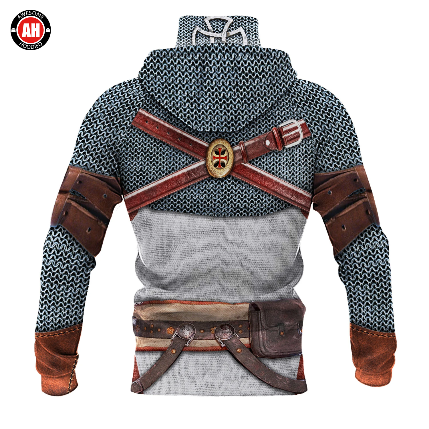 Awesome Hoodie 3D All Over Print Knights Templar Christian Armor - Hoodie & Zip Hoodies With Gaiter ND451