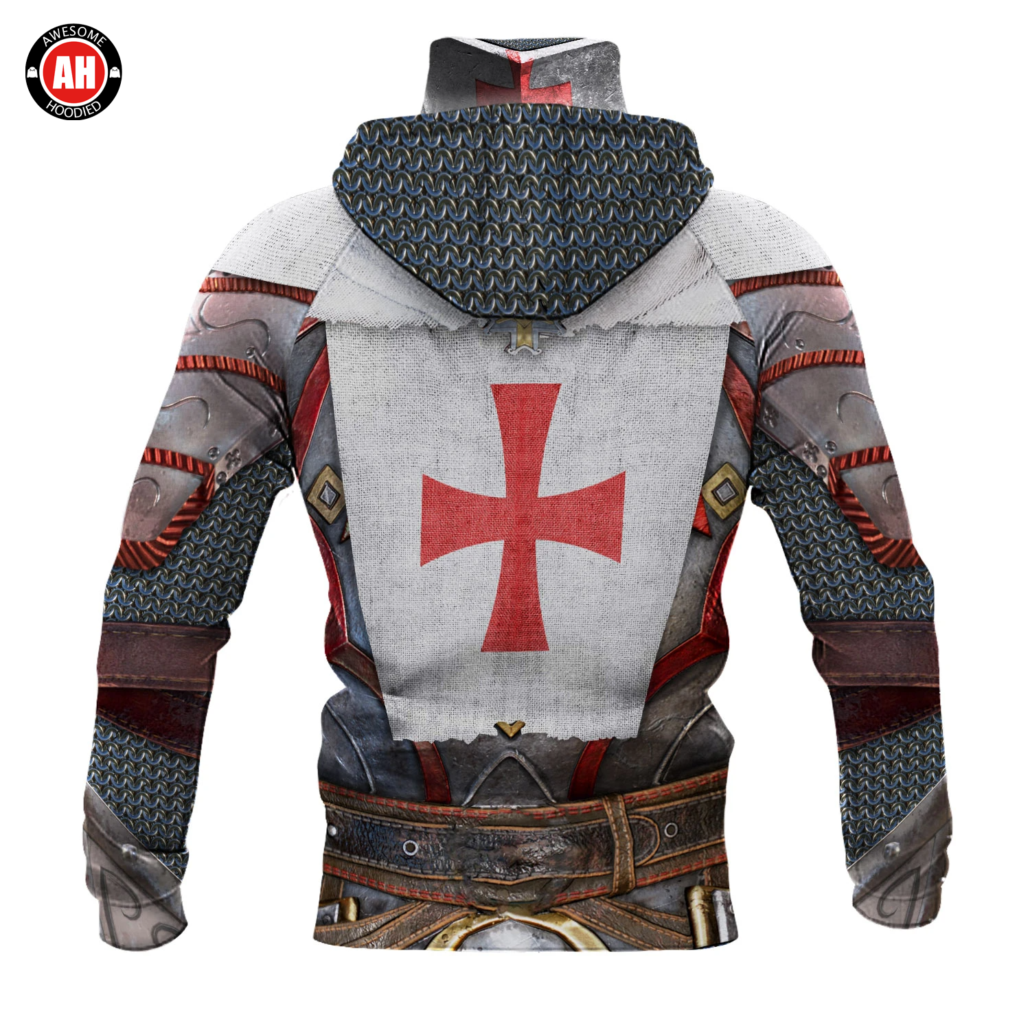 Awesome Hoodie 3D All Over Print Knights Templar Christian Armor - Hoodie & Zip Hoodies With Gaiter ND452