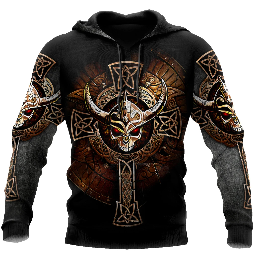 Awesome Hoodie 3D All Over Print Viking Skulls - Hoodie, T-Shirt, Zip Hoodies, Sweatshirt ND458