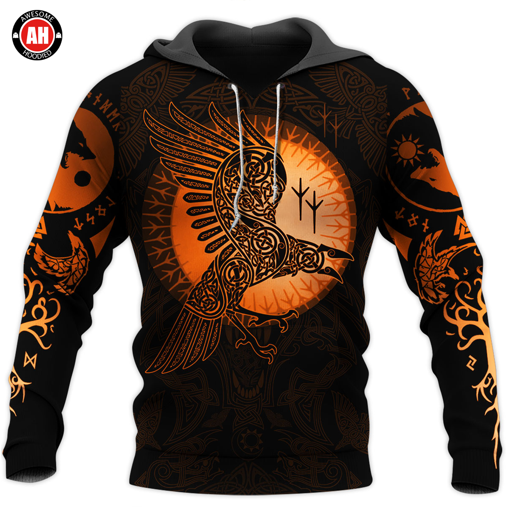 Awesome Hoodie 3D All Over Print Love Viking Raven - Hoodie, T-Shirt, Zip Hoodies, Sweatshirt ND463