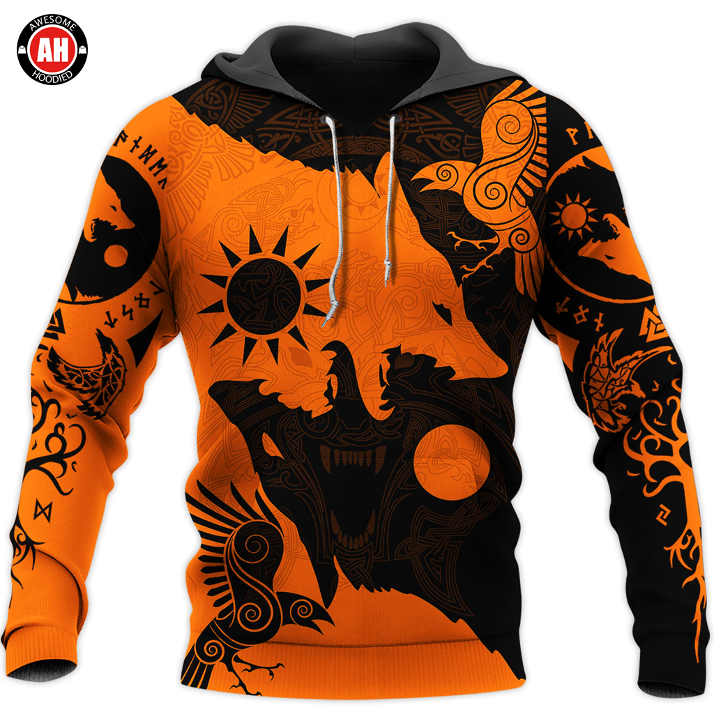 Awesome Hoodie 3D All Over Print Geri And Freki Of Odin - Hoodie, T-Shirt, Zip Hoodies, Sweatshirt ND465
