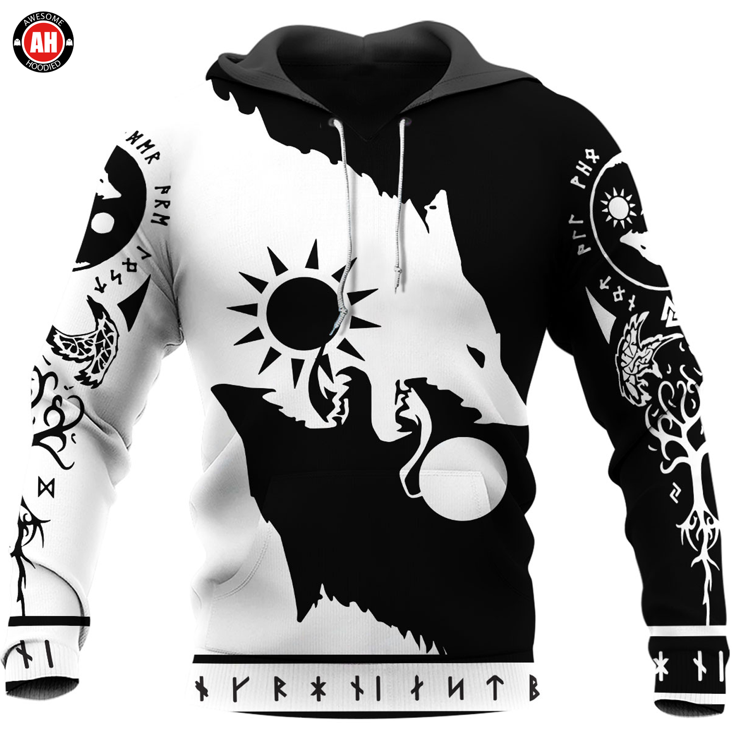 Awesome Hoodie 3D All Over Print Viking Wolfs Tattoos - Hoodie, T-Shirt, Zip Hoodies, Sweatshirt ND471