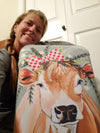 Awesome Hoodied Cow And Flowers-02 Luggage Cover For Everyone KHCAF02