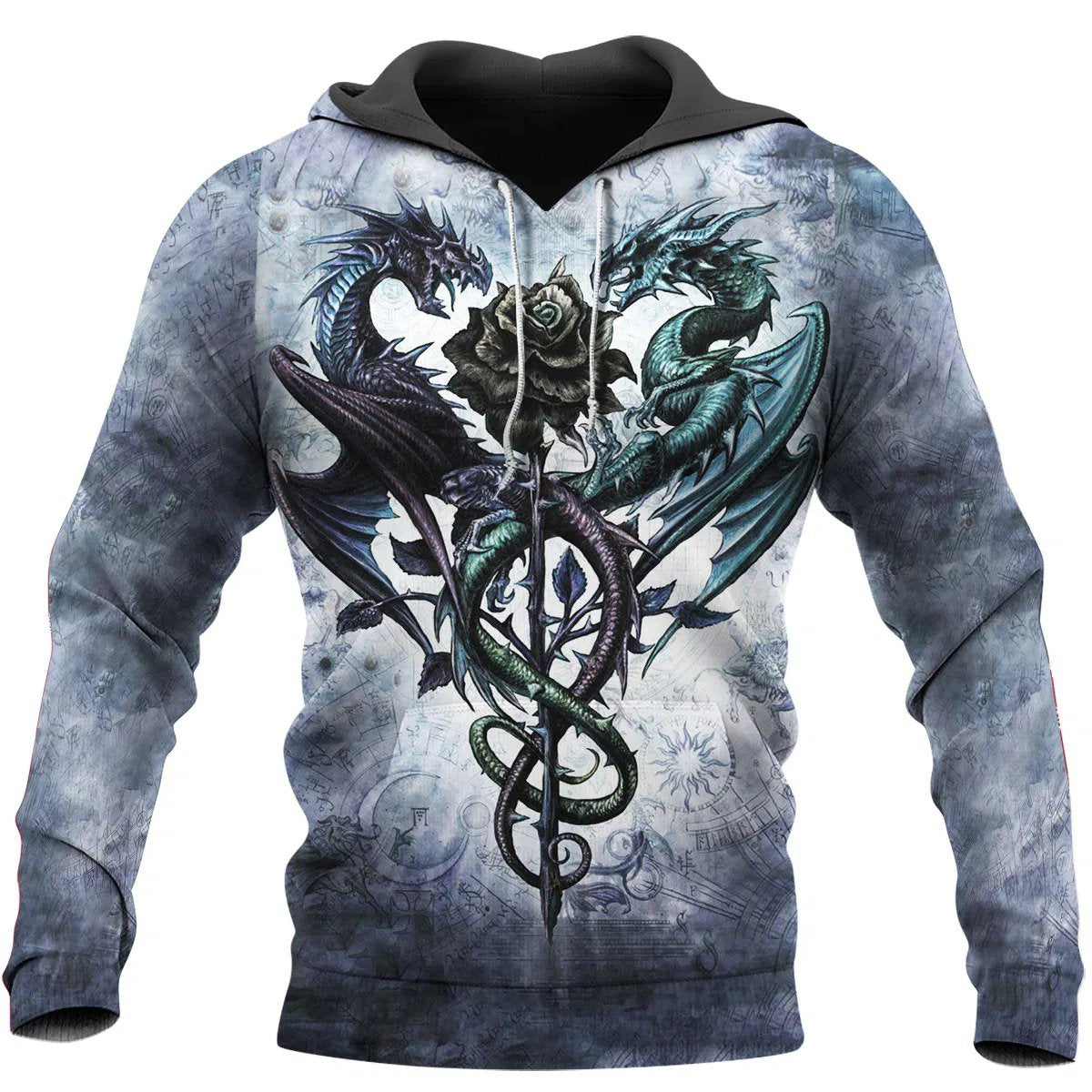 Awesome Hoodied 3D All Over Printer Dragon Heart For Male And Female - Full Size  HD009