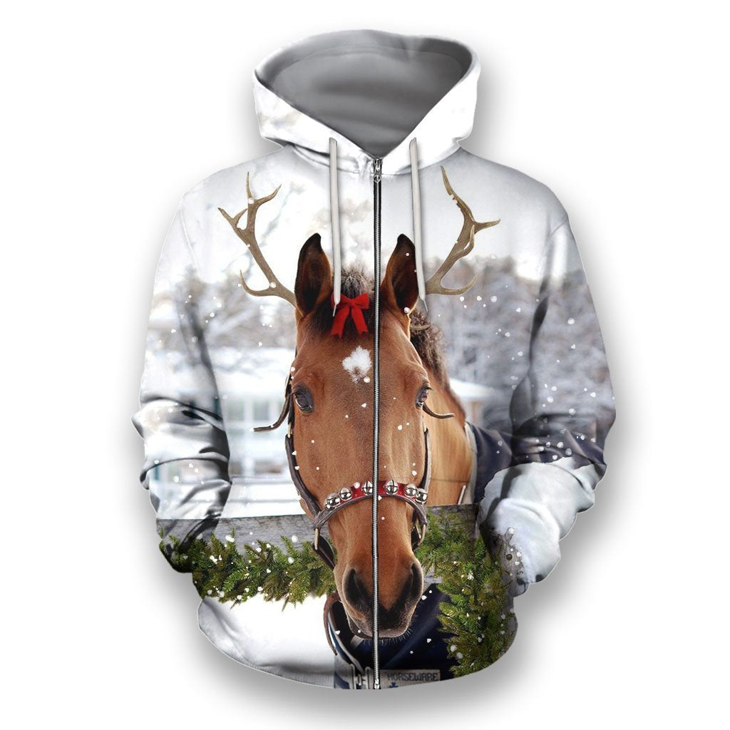Awesome Hoodie Christmas Horse for Men and Women HBC310