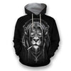3D All Over Print Black &amp; White Lion Smoking
