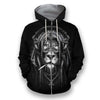 3D All Over Print Black &amp; White Lion Smoking