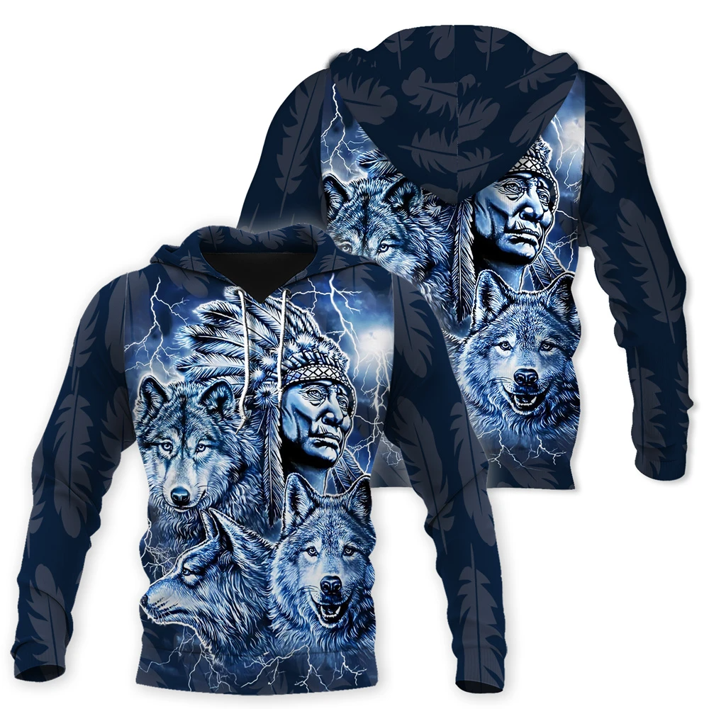 Awesome hoodie 3d all print Native American Wolf Hoodie for Men and Women, T-shirt, Zip Hoodies, Sweatshirt NQ256