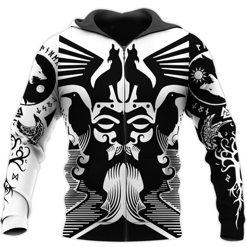 Awesome hoodie 3d all print Viking Hoodie, Odin Tattoo for Men and Women NQ0056A
