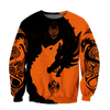 Awesome hoodie 3d all print Orange tattoo dragon and wolf for Men and Women, T-Shirt, Zip Hoodies, Sweatshirt NQ161