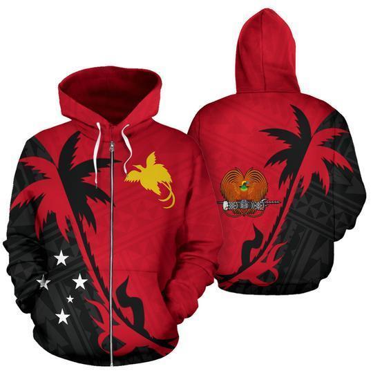 3D All Over Print Papua New Guinea Coconut Tree for Men and Women, Zip Hoodies HBC0032