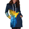 All Over Printed Parrots Hoodie Dress H1157B