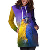 All Over Printed Parrots Hoodie Dress H2169B