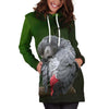 All Over Printed Parrots Hoodie Dress H2179B