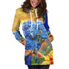 All Over Printed Parrots Hoodie Dress H2219B