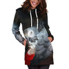 All Over Printed Parrots Hoodie Dress H2129B