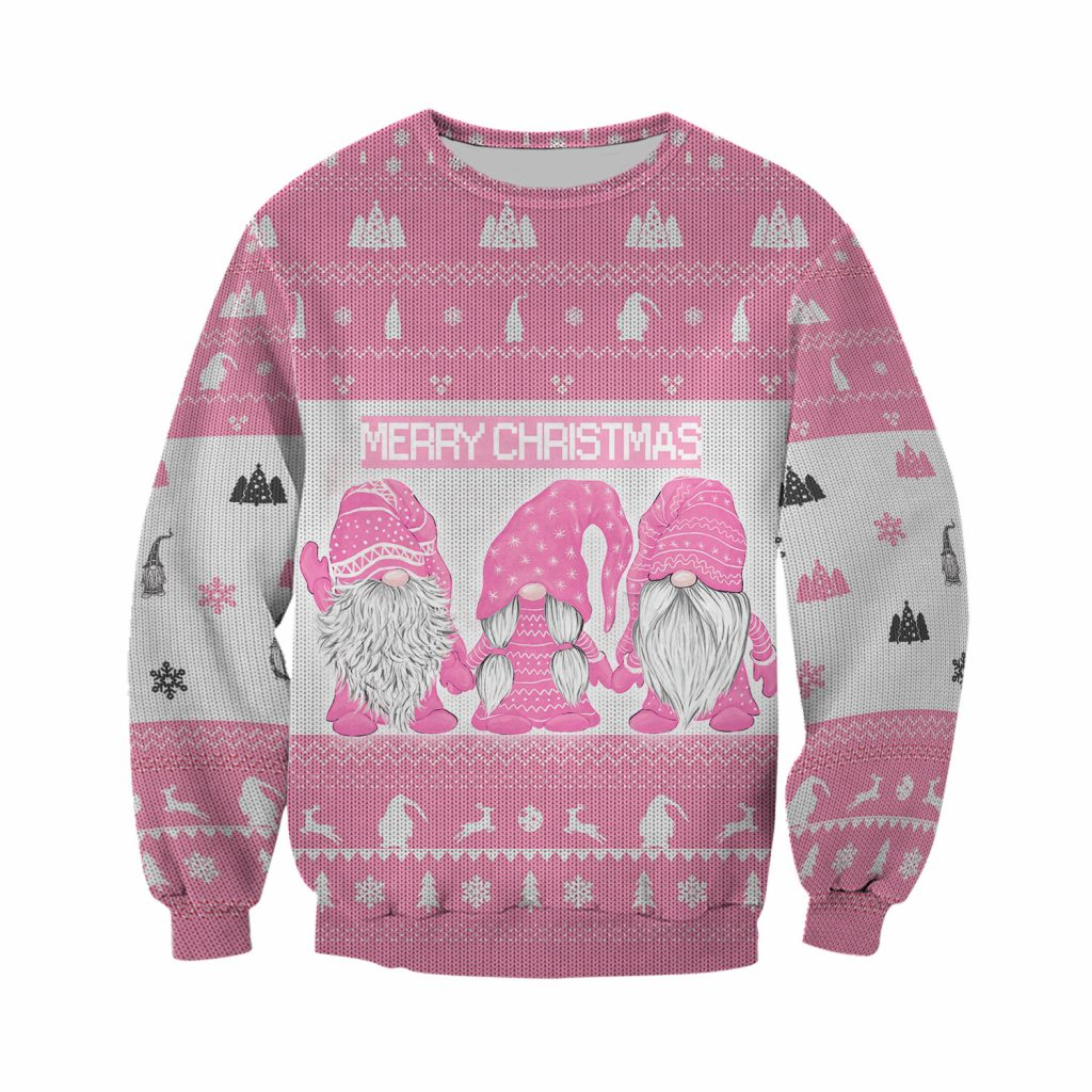 Awesome hoodie 3d all print Pink Happy Gnome for Men and Women, T-Shirt, Zip Hoodies, Sweatshirt NQ324