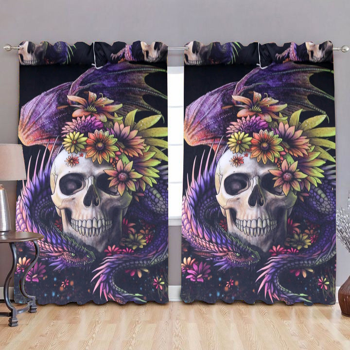 Awesome hoodies - Flowery Skull Curtains - QK32003