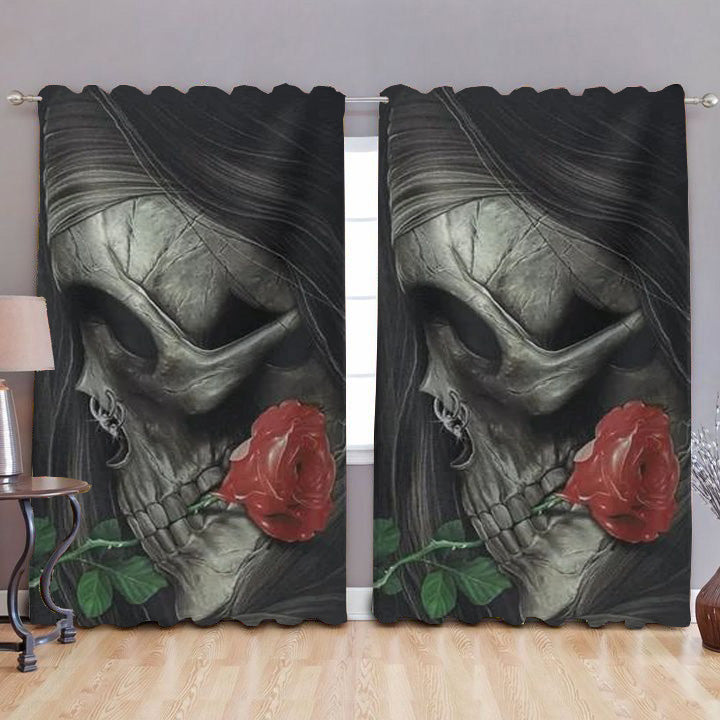 Awesome hoodies - Skull and Rose, Curtains - QK32006