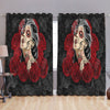 Awesome hoodies - Quilt love rose and skull, Curtains - QK32012
