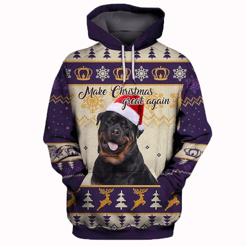 Awesome hoodie 3d all print ROTTWEILER XMAS Hoodie for Men and Women, Zip Hoodies, Sweatshirt NQ229