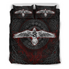 Awesome Hoodied 3D all over print Viking Bedding Set,  Raven Center Bedding Sets NQBS0033
