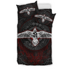 Awesome Hoodied 3D all over print Viking Bedding Set,  Raven Center Bedding Sets NQBS0033
