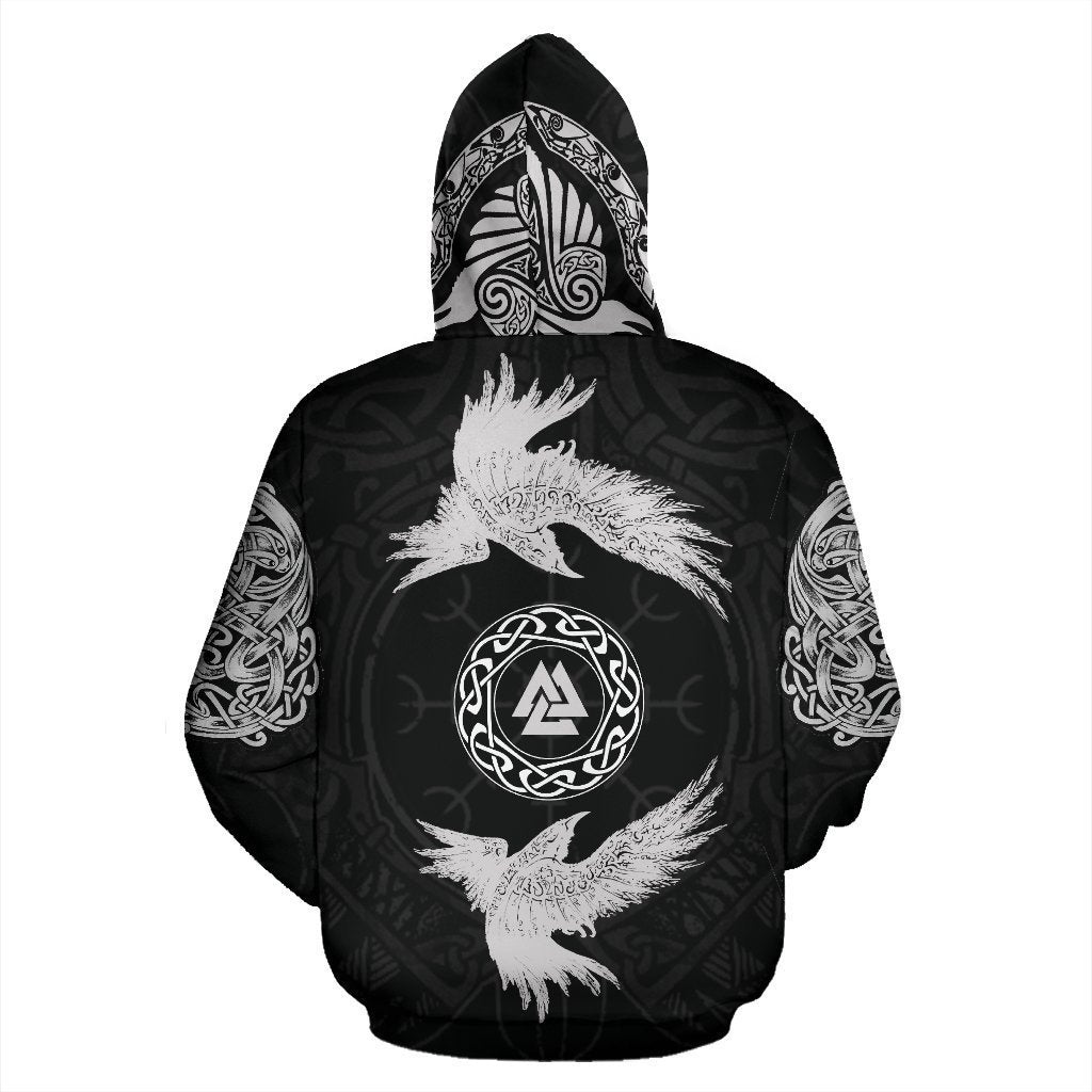 Awesome hoodied 3D ALL Print Raven Norse-Men and Women Hoodie - HBC0005
