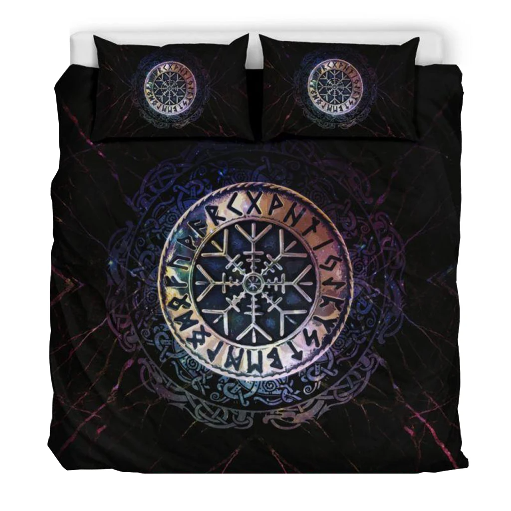 Awesome Hoodied 3D all over print Viking Bedding Set, Rune Bedding Sets NQBS0029