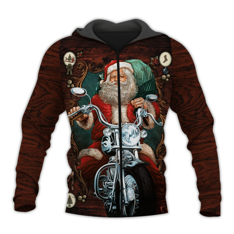 Awesome hoodie 3d all print Santa Clause And Motor Hoodie for Men and Women, T-shirt, Zip Hoodies, Sweatshirt NQ444