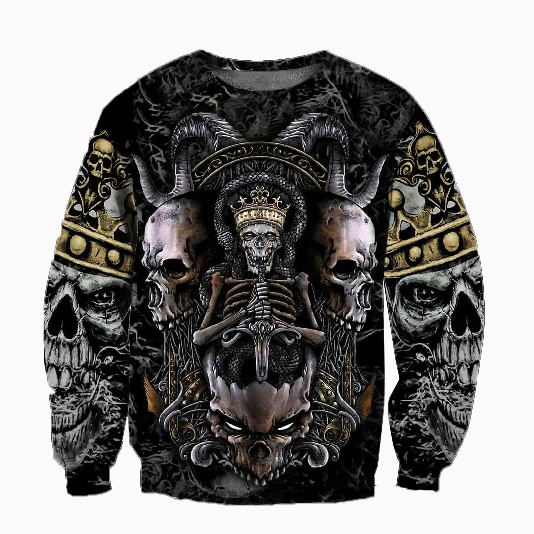 Awesome hoodie 3d all print Skull King for Men and Women, T-Shirt, Zip Hoodies, Sweatshirt NQ286