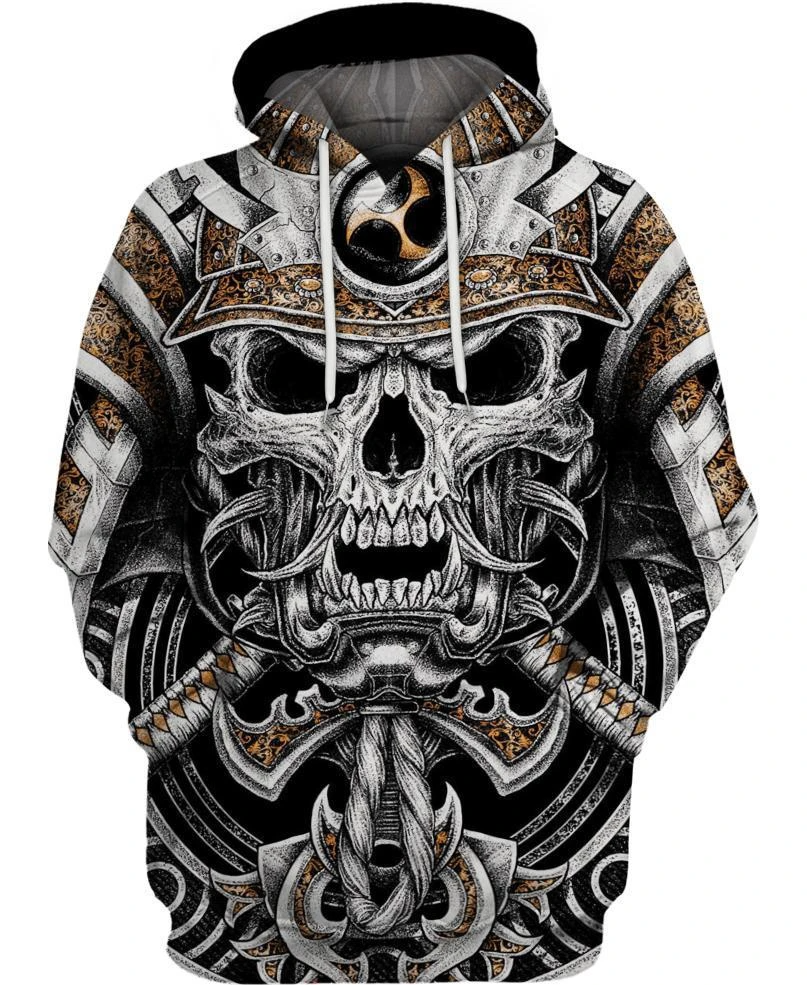 Awesome hoodie 3d all print Samurai Skull for Men and Women, T-Shirt, Zip Hoodies, Sweatshirt NQ296