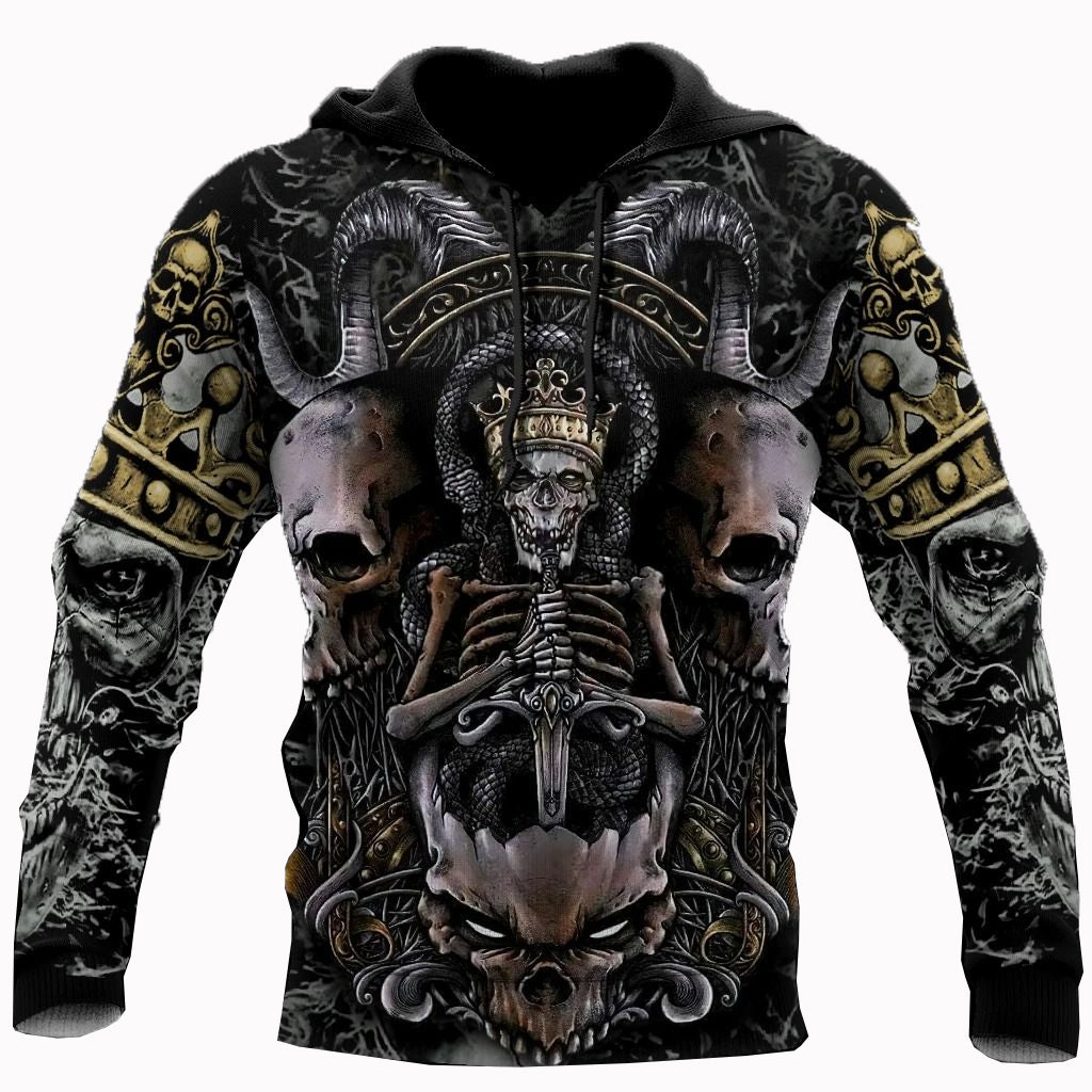 Awesome hoodie 3d all print Skull King for Men and Women, T-Shirt, Zip Hoodies, Sweatshirt NQ286