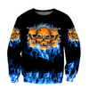 Awesome hoodie 3d all print Skull On Blue Fire Art Skulls for Men and Women, T-Shirt, Zip Hoodies, Sweatshirt NQ139