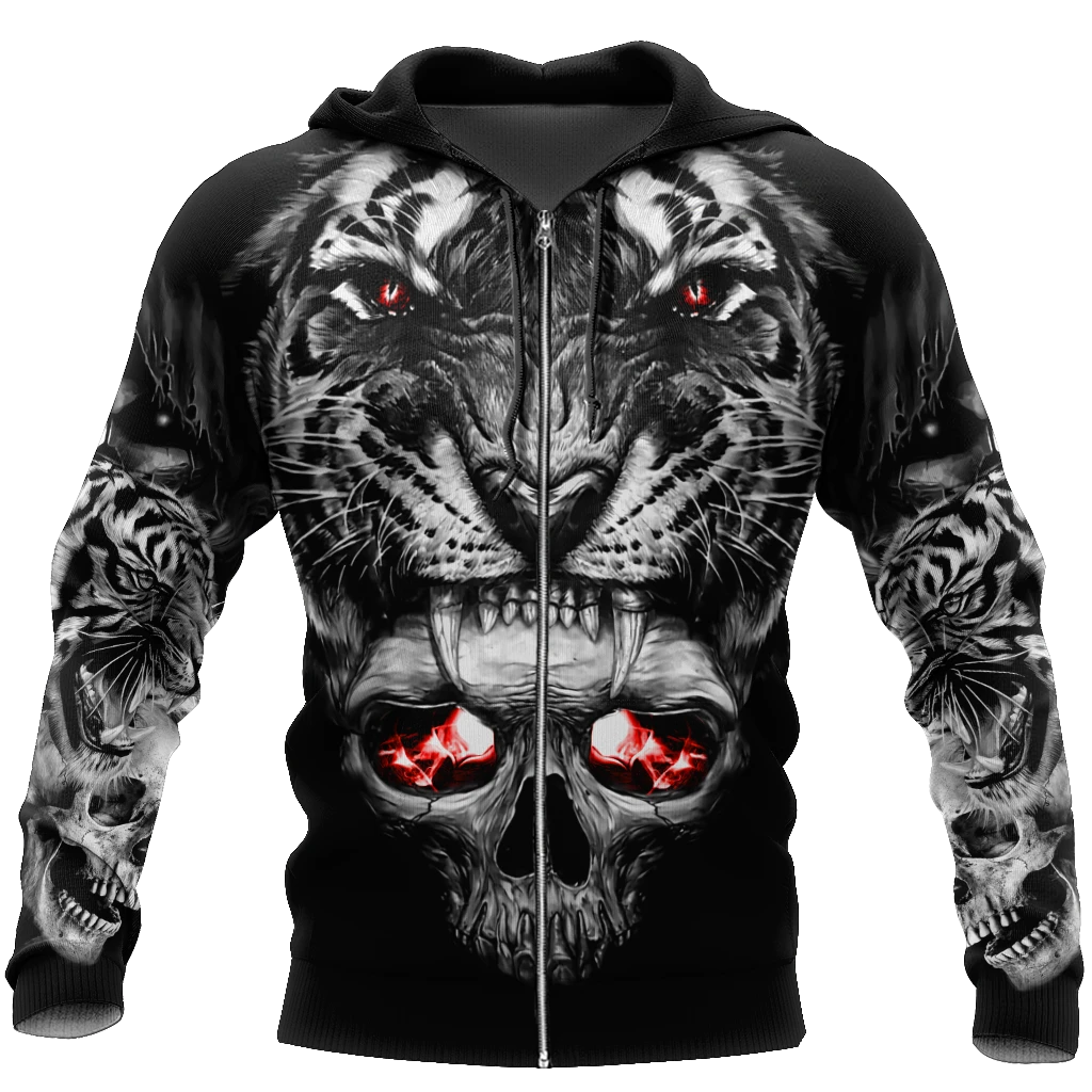 Awesome hoodie 3d all print Skull Tiger for Men and Women, T-Shirt, Zip Hoodies, Sweatshirt NQ190