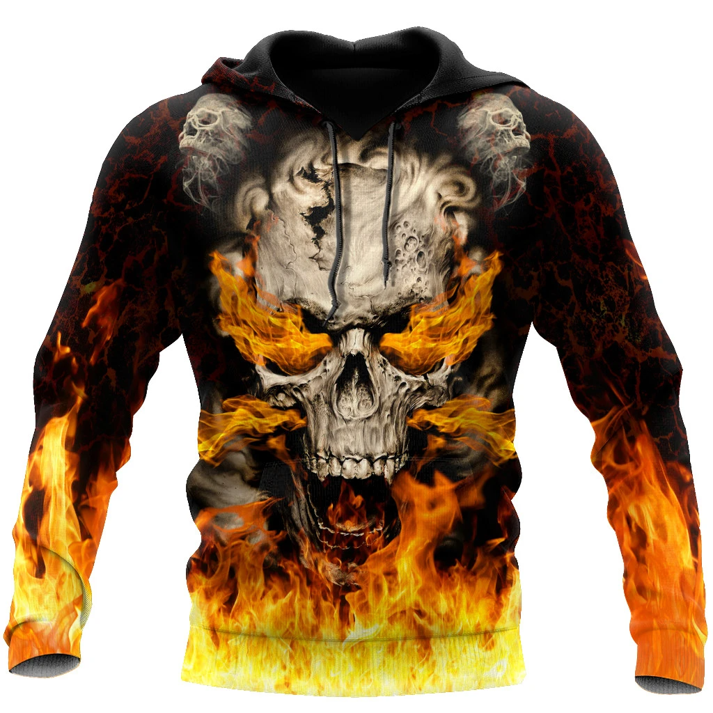 Awesome hoodie 3d all print Skulls On Fire Hoodie for Men and Women, T-Shirt, Zip Hoodies, Sweatshirt NQ183