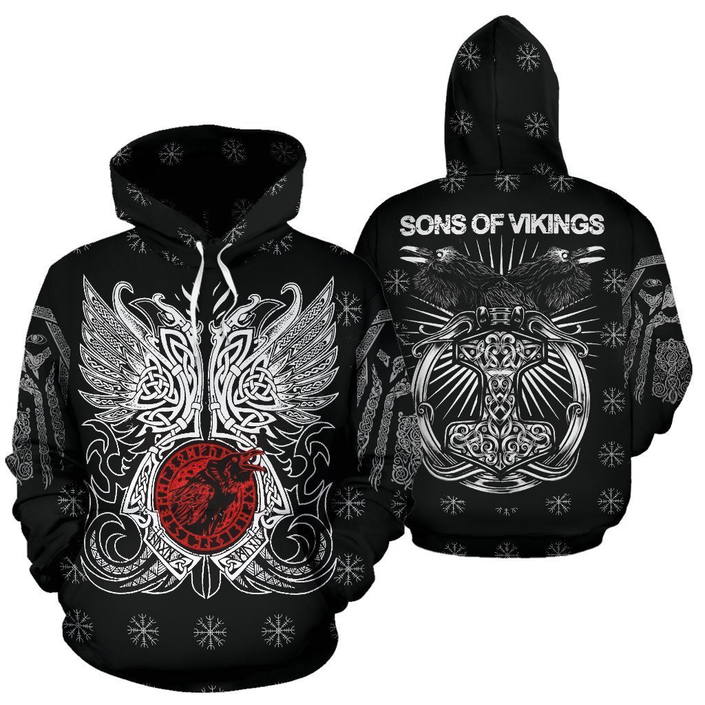 Awesome hoodied 3D ALL Print Son Of Viking Black-Men and Women Hoodie - HBC0012